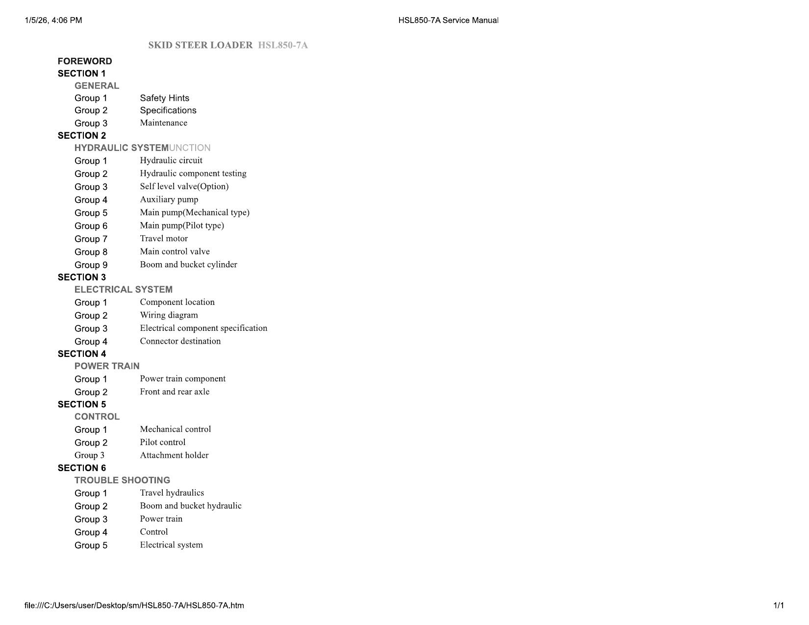 HSL850-7A Service Manual